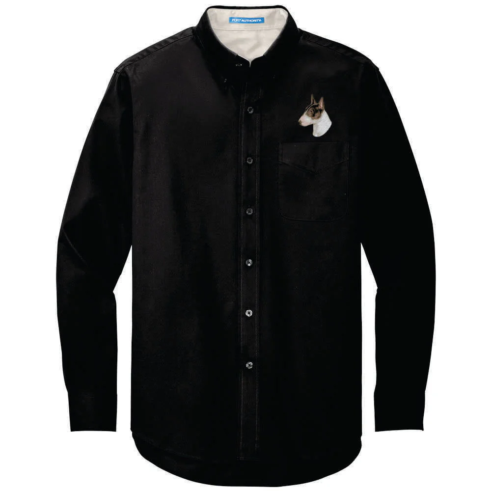 Bull Terrier Embroidered Long Sleeve Button Up Shirt - Image 7