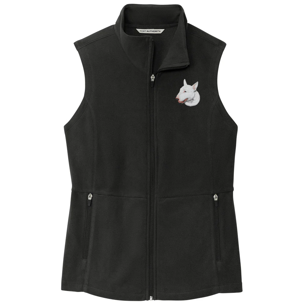 Bull Terrier Embroidered Women's Fleece Vest - Image 5