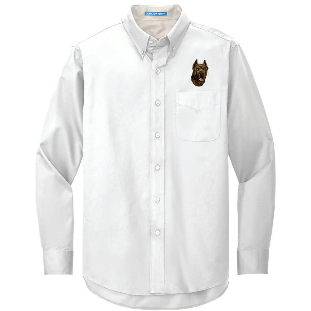 Cane Corso Embroidered Long Sleeve Button Up Shirt - Image 2