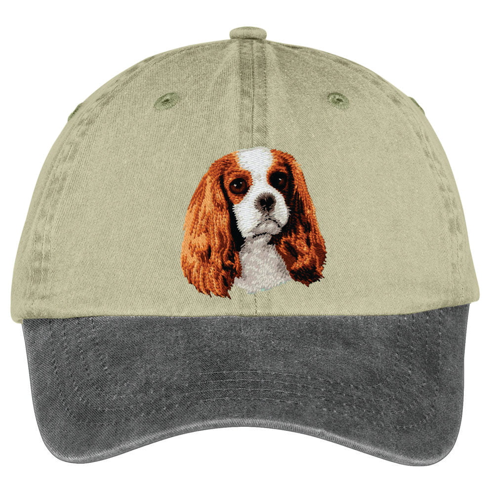 Cavalier King Charles Spaniel  Embroidered Two Tone Baseball Cap