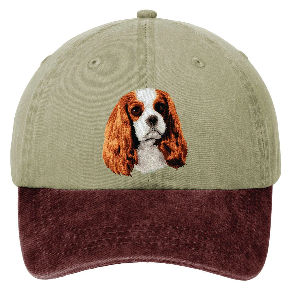 Cavalier King Charles Spaniel  Embroidered Two Tone Baseball Cap - Image 2