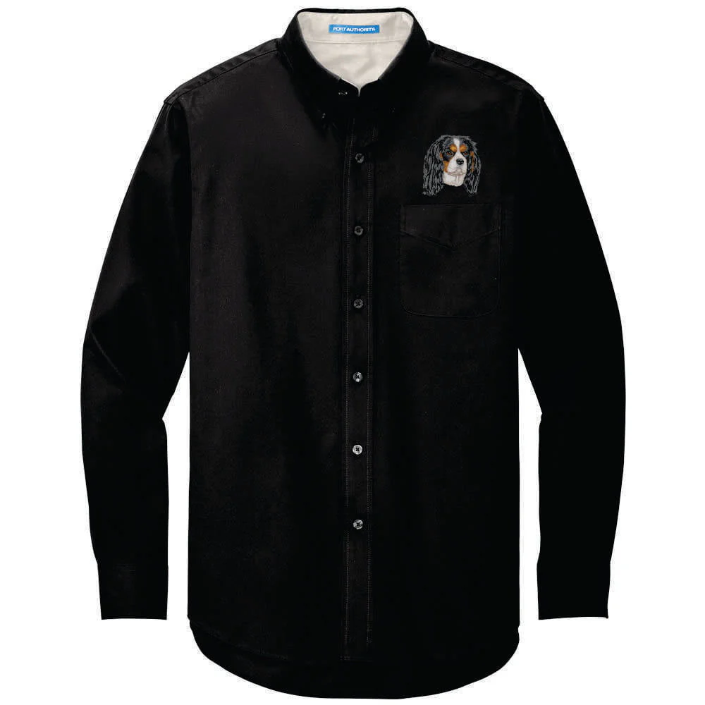 Cavalier King Charles Spaniel Embroidered Long Sleeve Button Up Shirt - Image 11