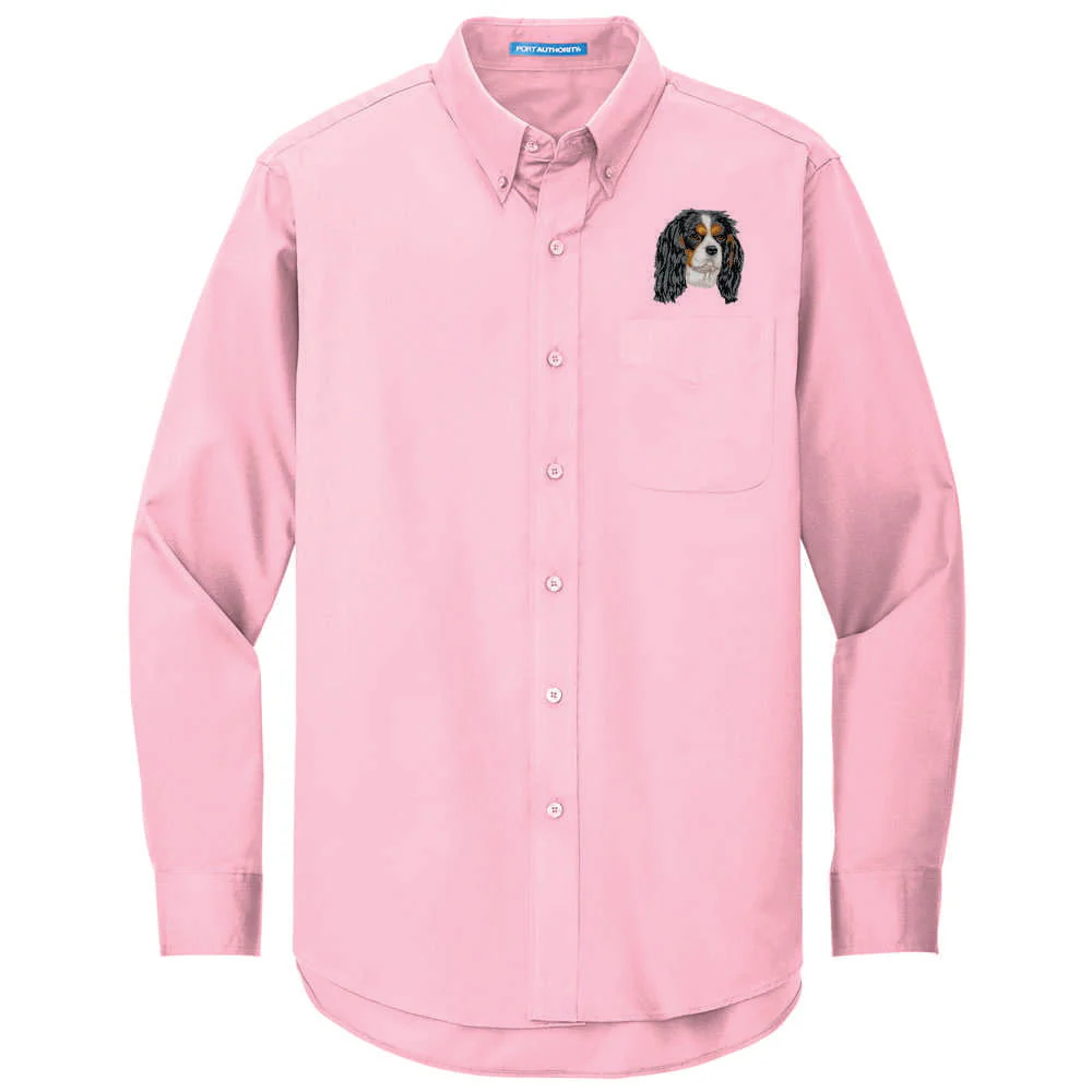 Cavalier King Charles Spaniel Embroidered Long Sleeve Button Up Shirt - Image 12