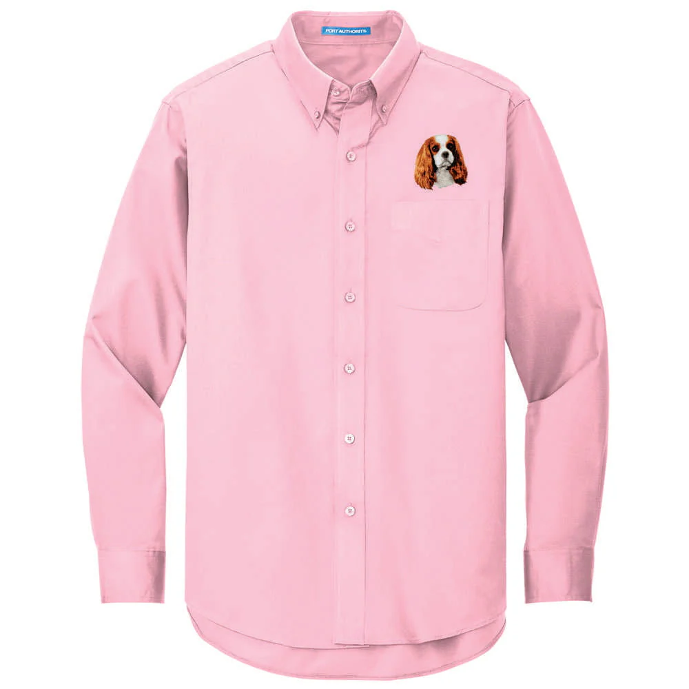 Cavalier King Charles Spaniel Embroidered Long Sleeve Button Up Shirt - Image 4