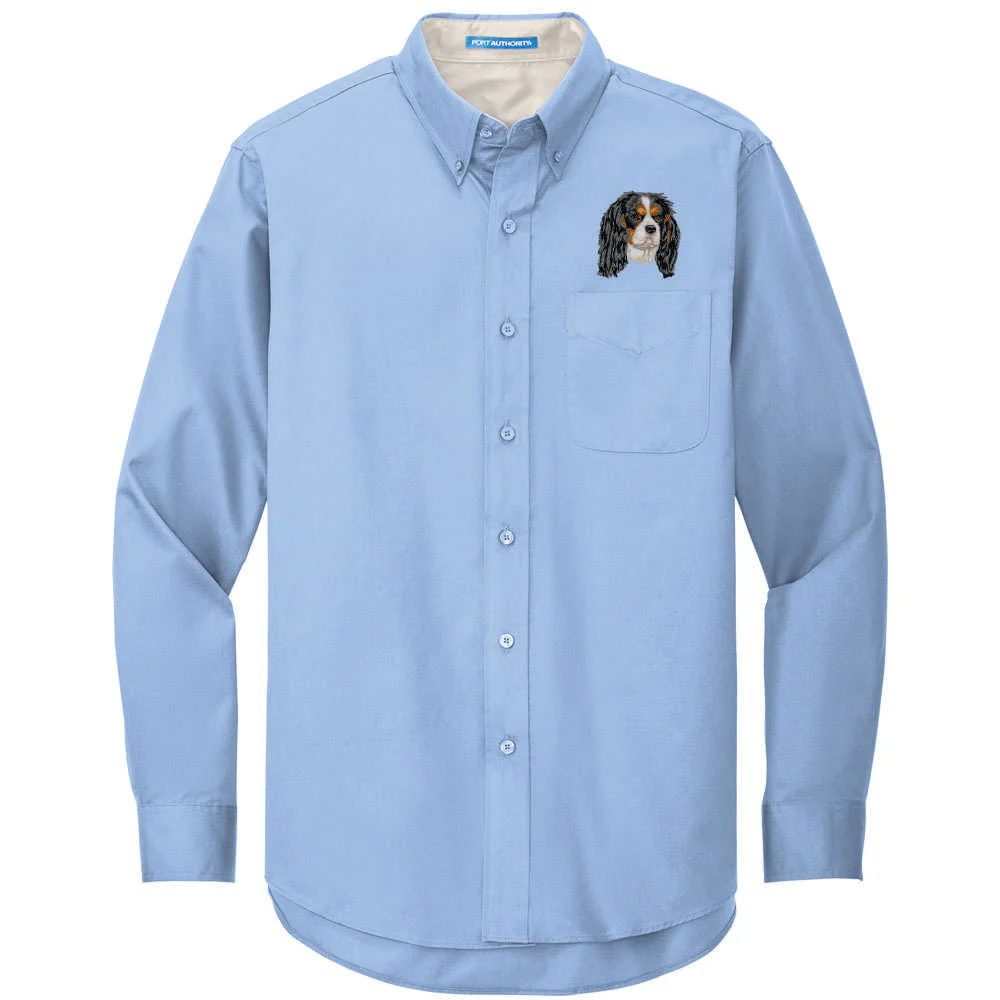 Cavalier King Charles Spaniel Embroidered Long Sleeve Button Up Shirt - Image 9