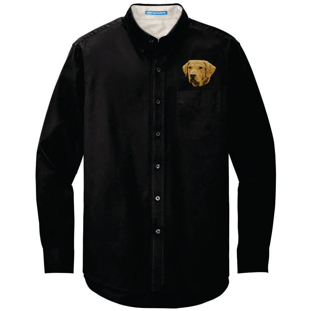 Chesapeake Bay Retriever Embroidered Long Sleeve Button Up Shirt - Image 3