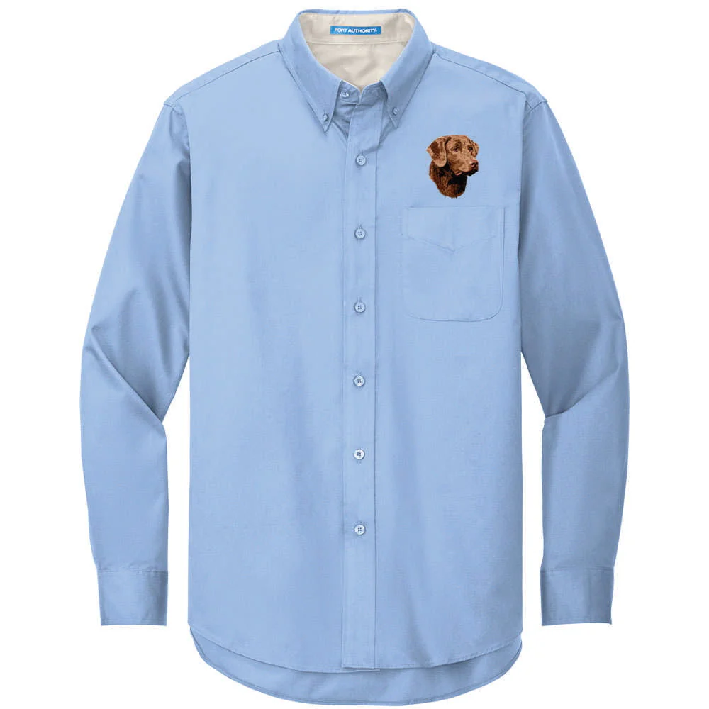 Chesapeake Bay Retriever Embroidered Long Sleeve Button Up Shirt - Image 5