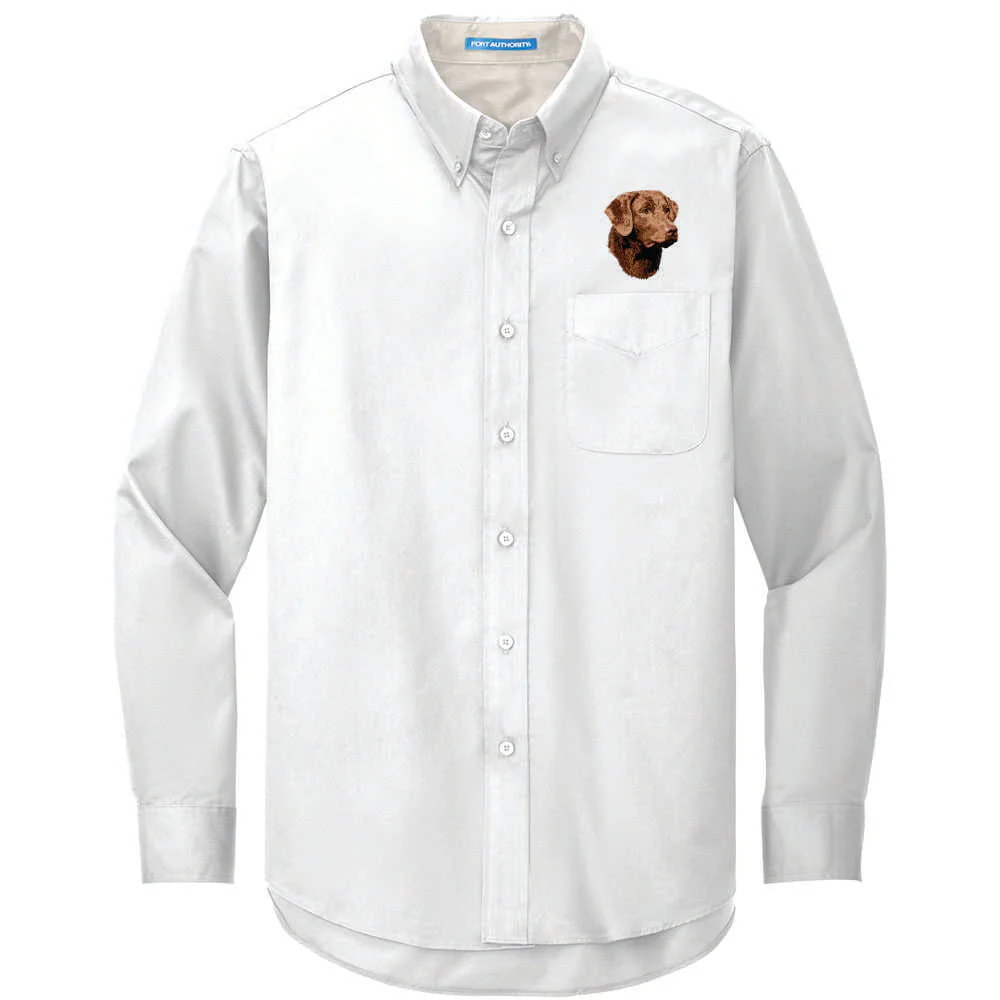 Chesapeake Bay Retriever Embroidered Long Sleeve Button Up Shirt - Image 6