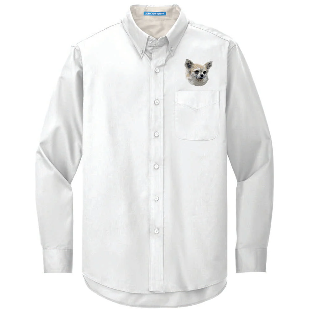 Chihuahua Embroidered Long Sleeve Button Up Shirt - Image 6