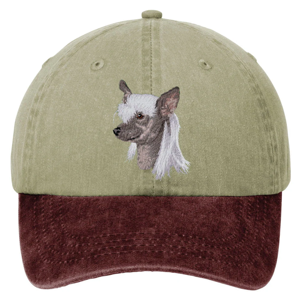 Chinese Crested  Embroidered Two Tone Baseball Cap - Image 2