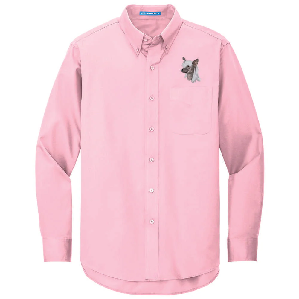 Chinese Crested Embroidered Long Sleeve Button Up Shirt - Image 4