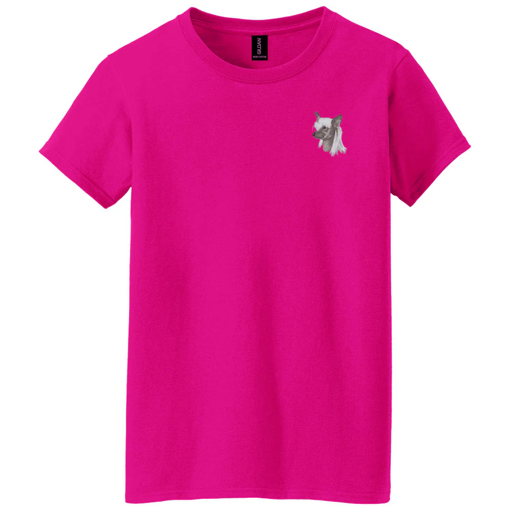 Chinese Crested Embroidered Women's T-Shirt