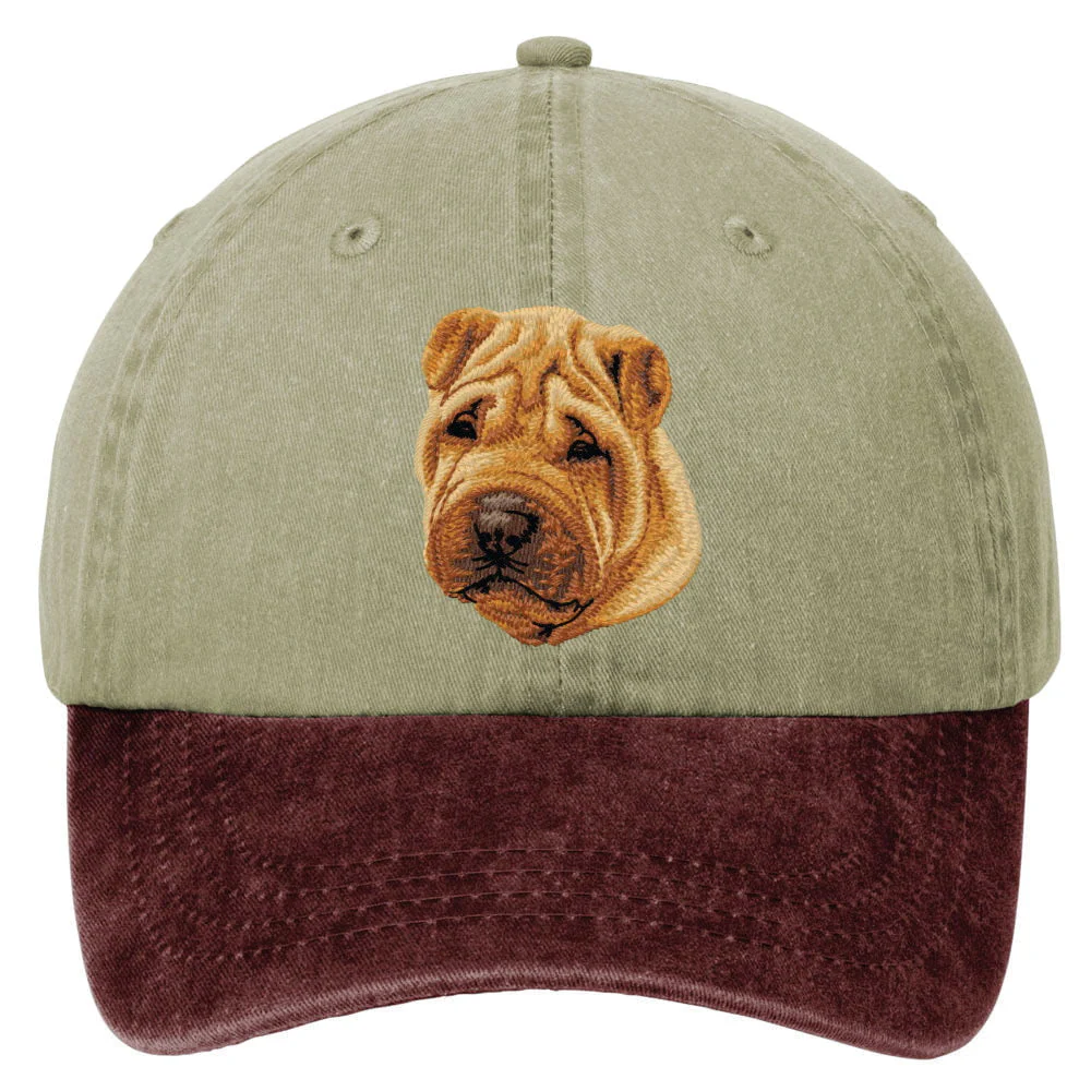 Chinese Shar-Pei  Embroidered Two Tone Baseball Cap - Image 2