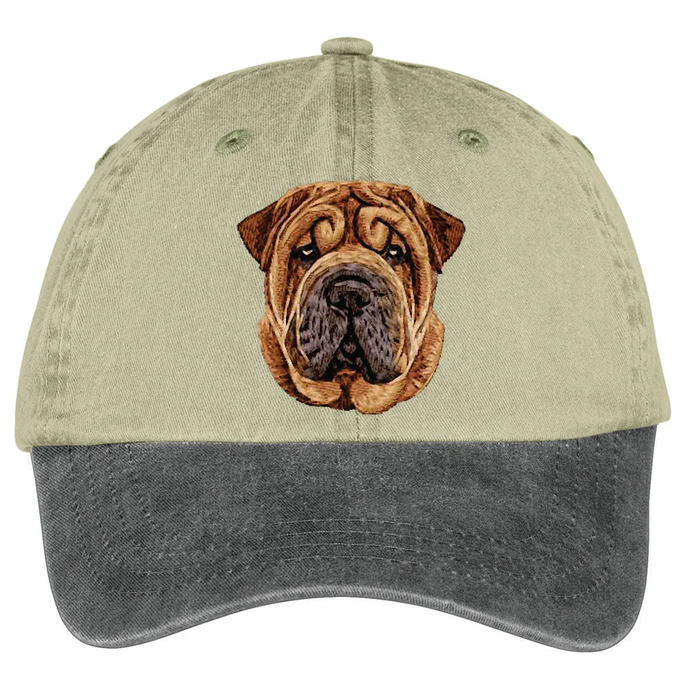 Chinese Shar-Pei  Embroidered Two Tone Baseball Cap - Image 3
