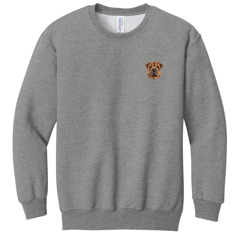 Chinese Shar-Pei Embroidered Youth Crewneck Sweatshirt - Image 2