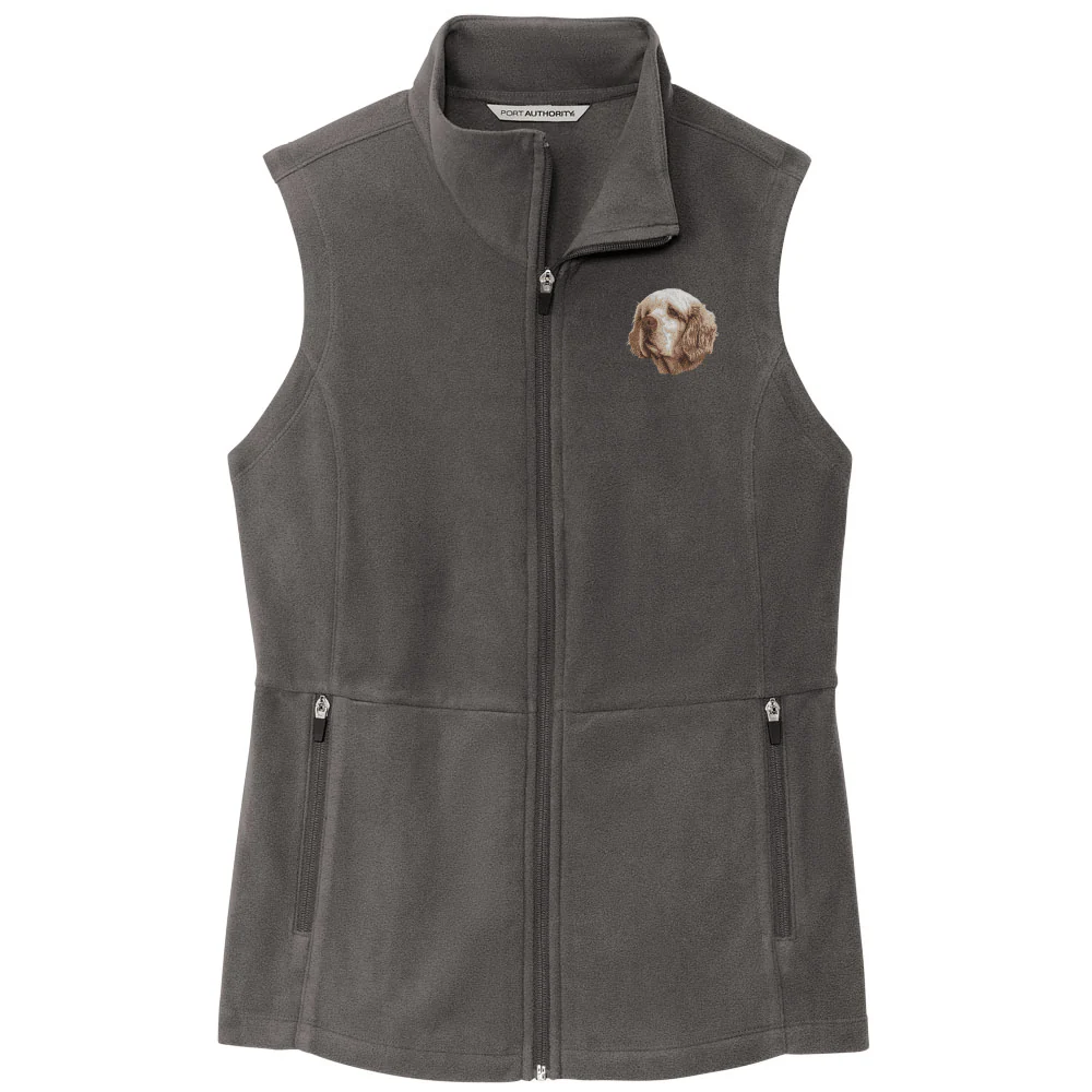 Clumber Spaniel Embroidered Women's Fleece Vest - Image 2