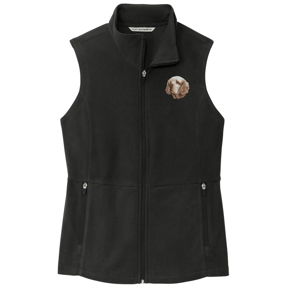 Clumber Spaniel Embroidered Women's Fleece Vest - Image 3