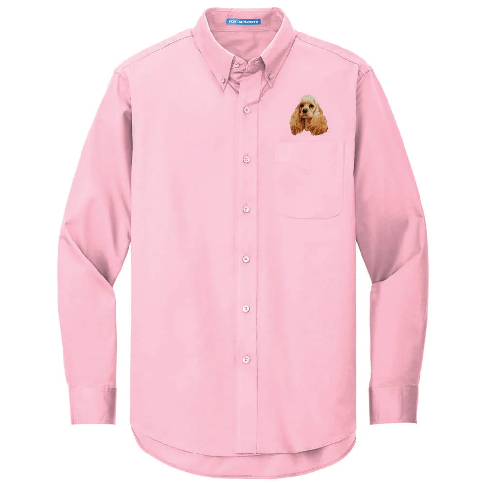 Cocker Spaniel Embroidered Long Sleeve Button Up Shirt - Image 4
