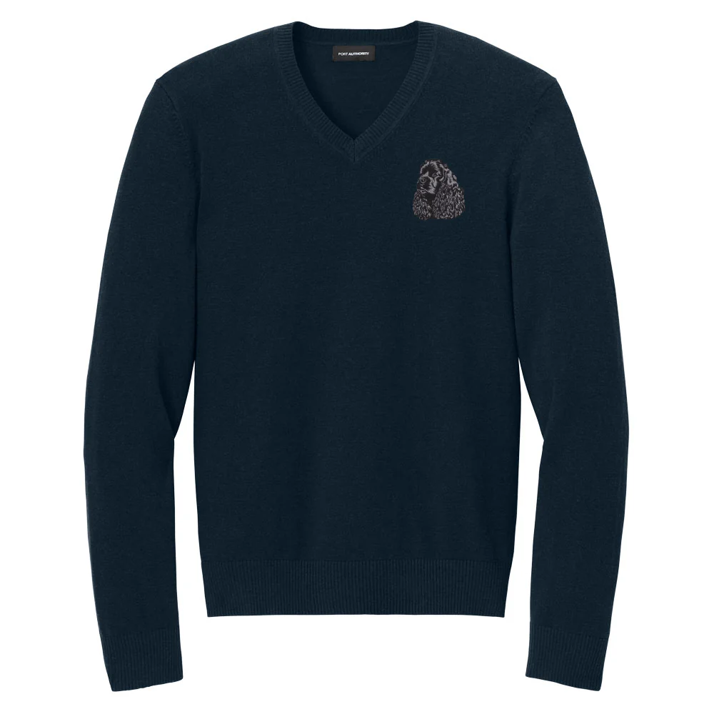 Cocker Spaniel Embroidered V-Neck Sweater - Image 2