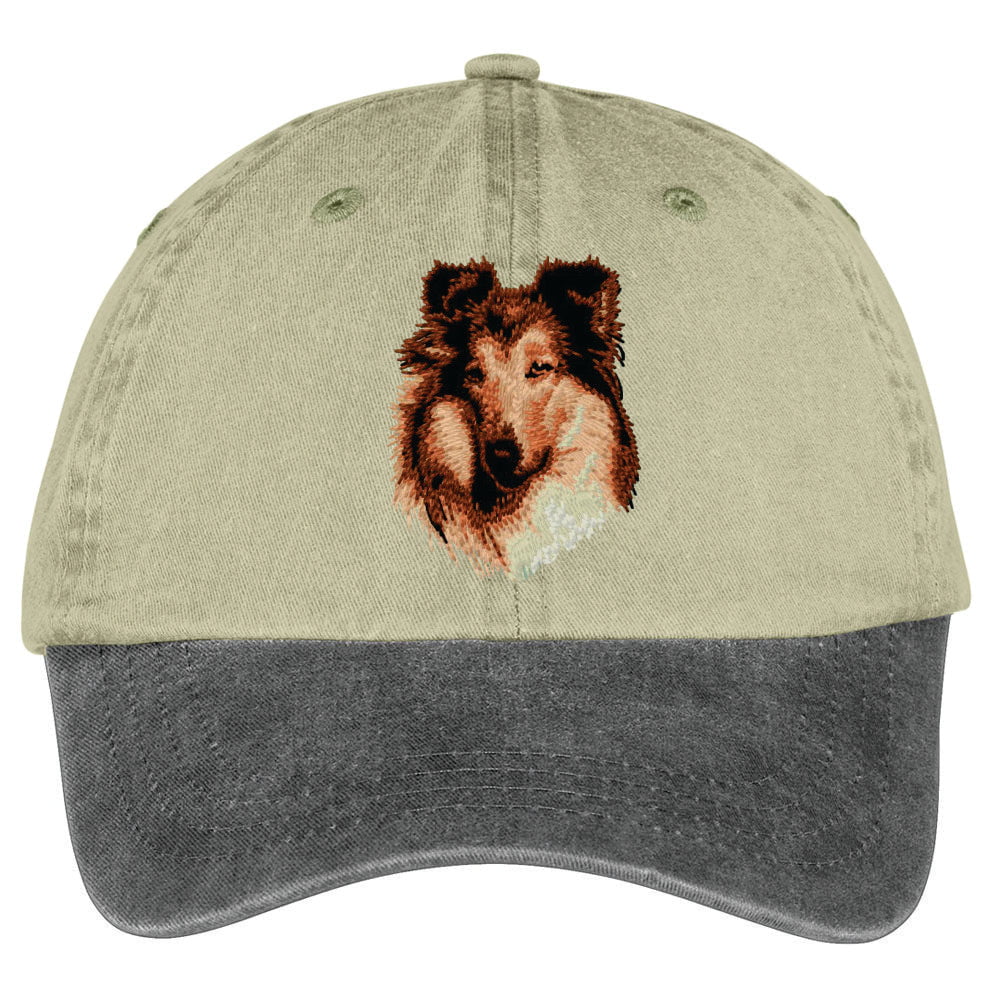 Collie  Embroidered Two Tone Baseball Cap - Image 2