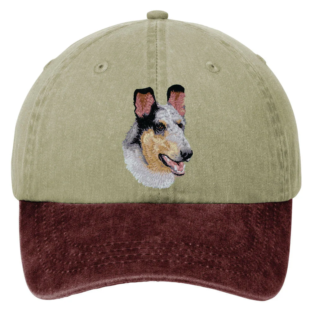 Collie  Embroidered Two Tone Baseball Cap - Image 4
