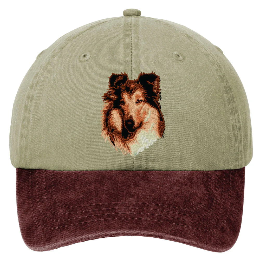 Collie  Embroidered Two Tone Baseball Cap - Image 5