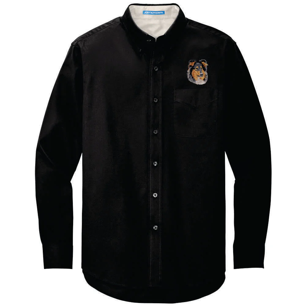 Collie Embroidered Long Sleeve Button Up Shirt - Image 11