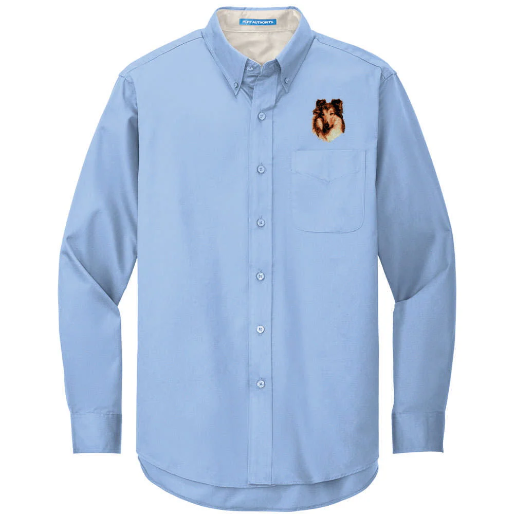 Collie Embroidered Long Sleeve Button Up Shirt - Image 5
