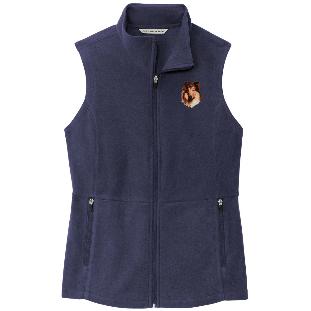 Collie Embroidered Women's Fleece Vest - Image 2