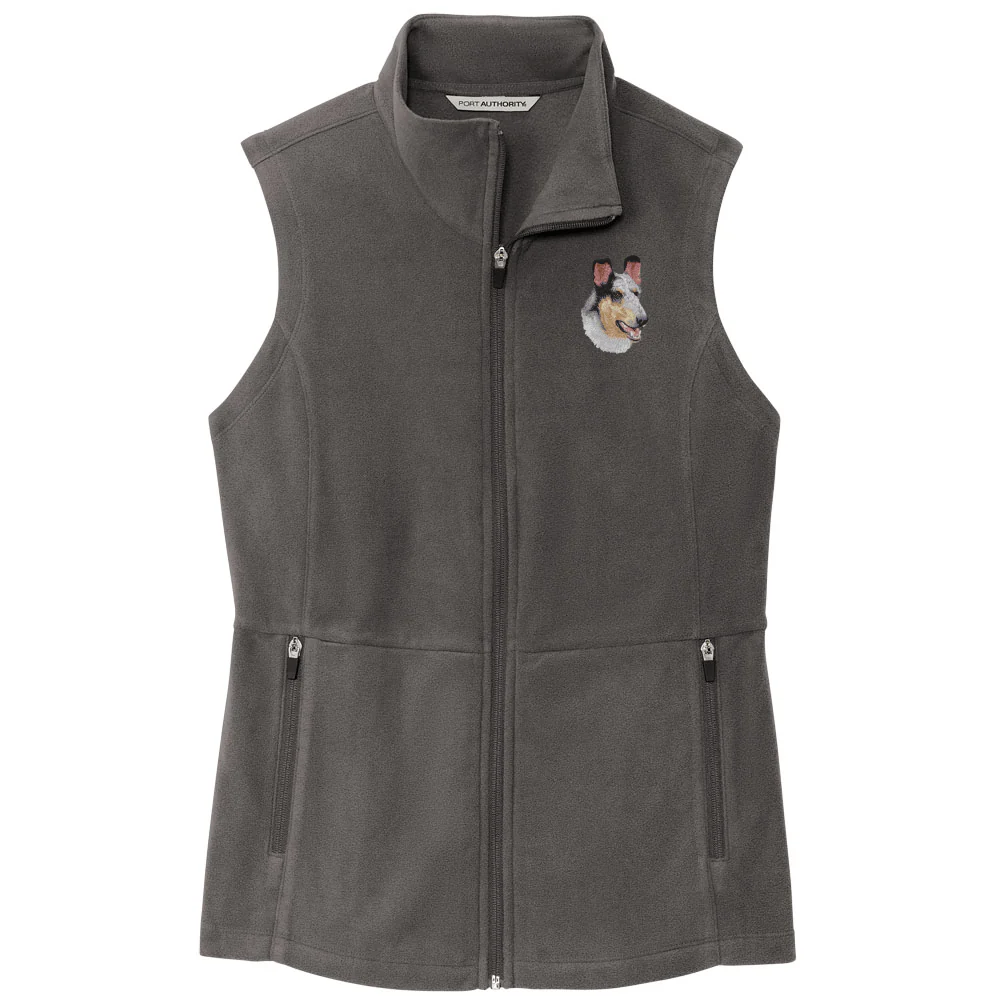 Collie Embroidered Women's Fleece Vest - Image 4