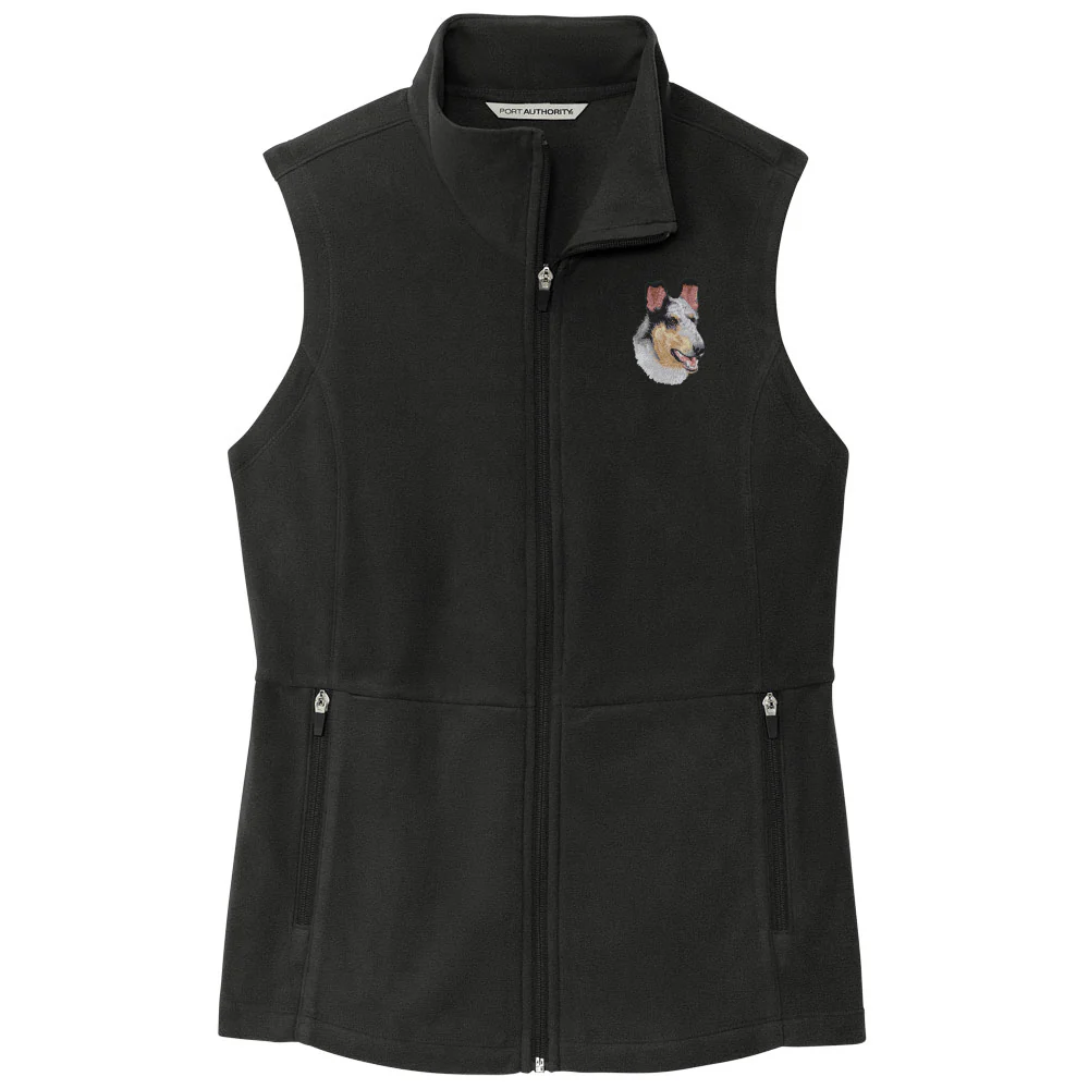 Collie Embroidered Women's Fleece Vest - Image 7