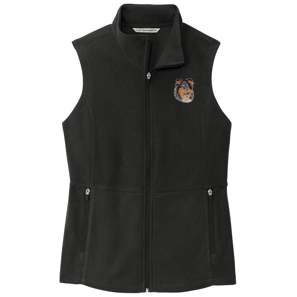 Collie Embroidered Women's Fleece Vest - Image 9