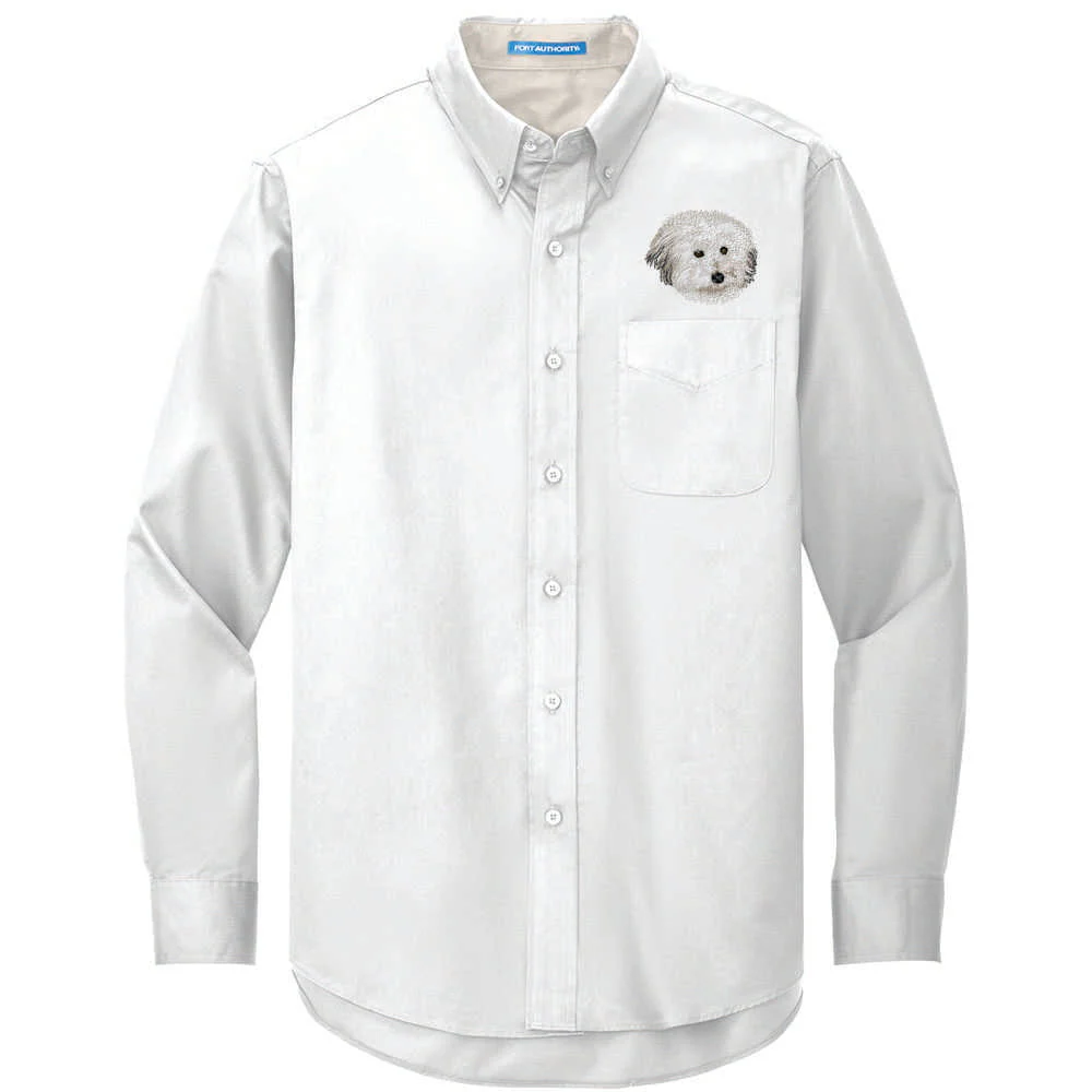 Coton de Tulear Embroidered Long Sleeve Button Up Shirt - Image 2