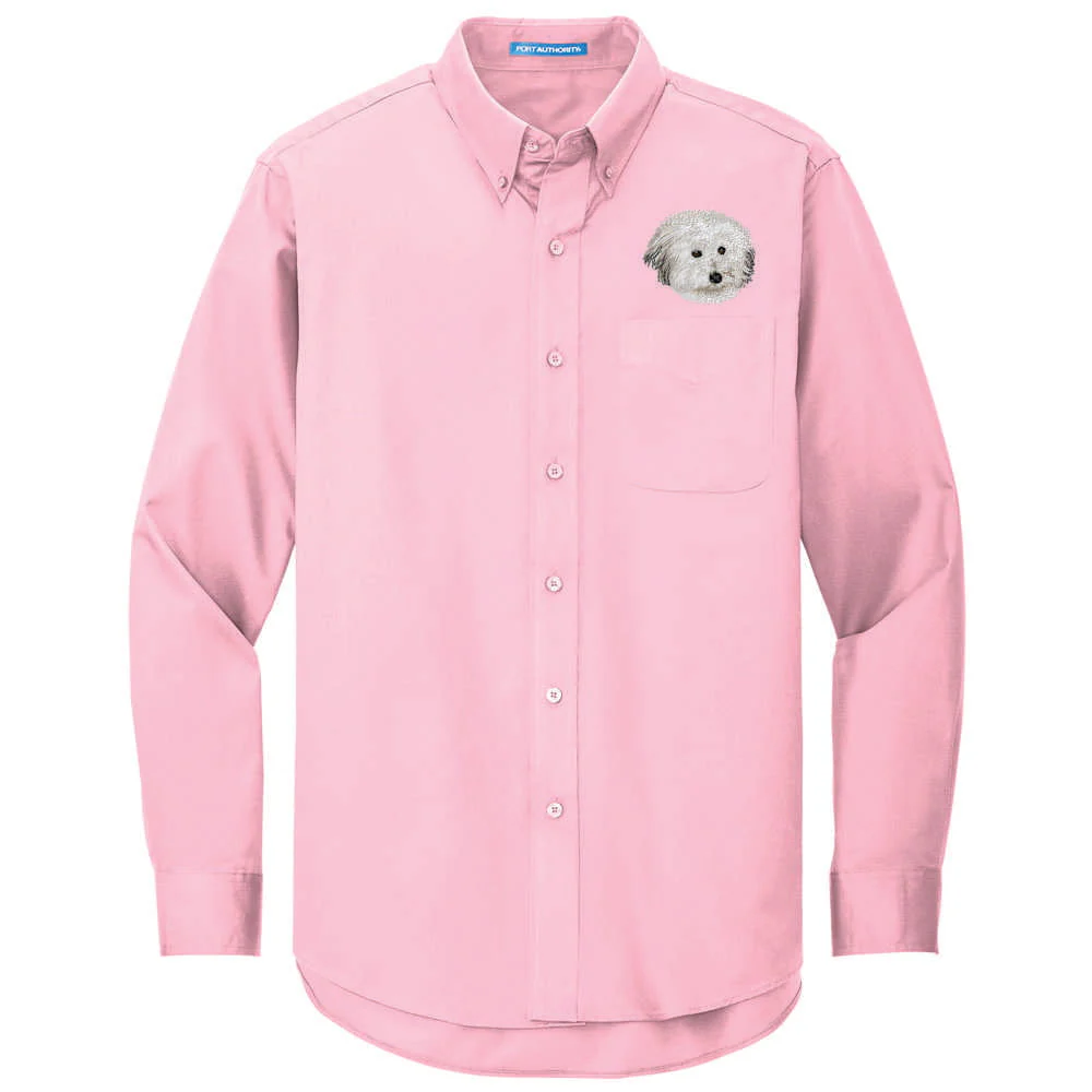 Coton de Tulear Embroidered Long Sleeve Button Up Shirt - Image 4