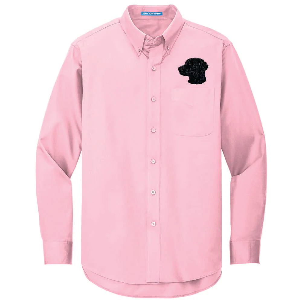 Curly-Coated Retriever Embroidered Long Sleeve Button Up Shirt - Image 4