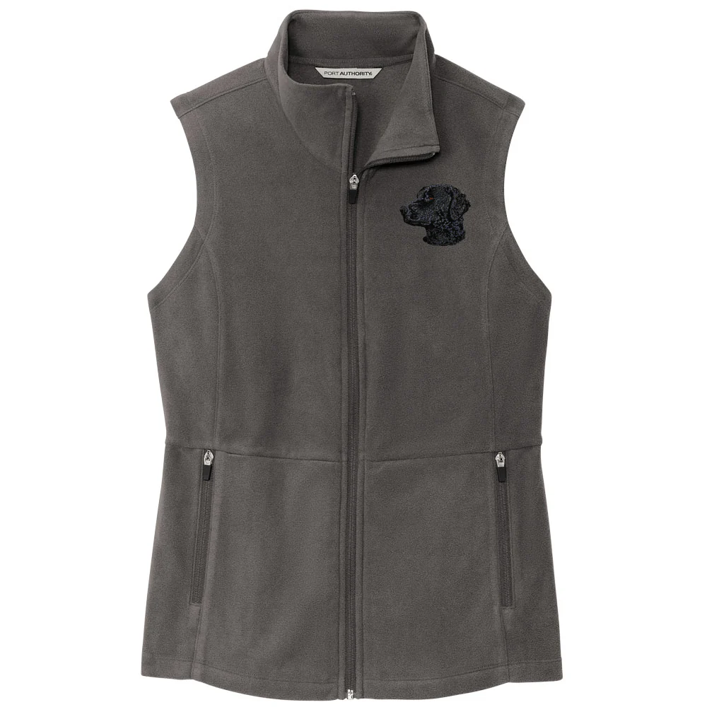Curly-Coated Retriever Embroidered Women's Fleece Vest - Image 2