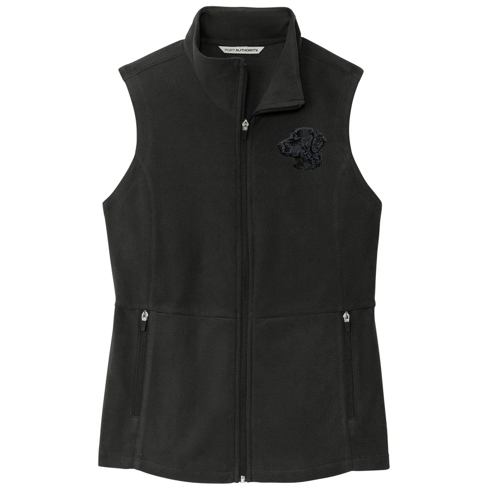 Curly-Coated Retriever Embroidered Women's Fleece Vest - Image 3