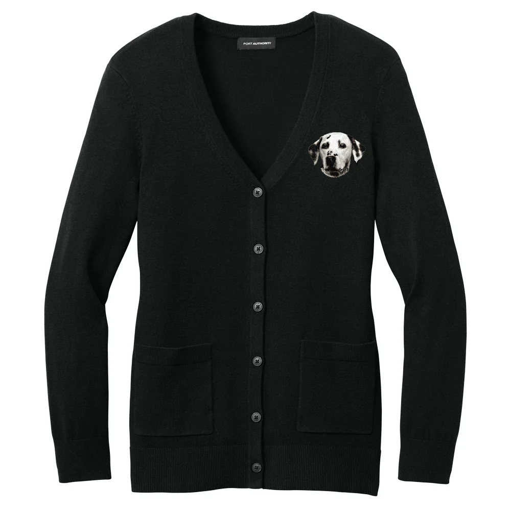 Dalmatian Embroidered Button-Up Cardigan Sweater - Image 2