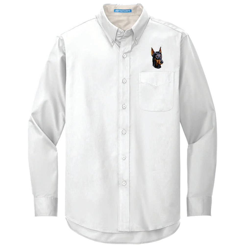 Doberman Pinscher Embroidered Long Sleeve Button Up Shirt - Image 2