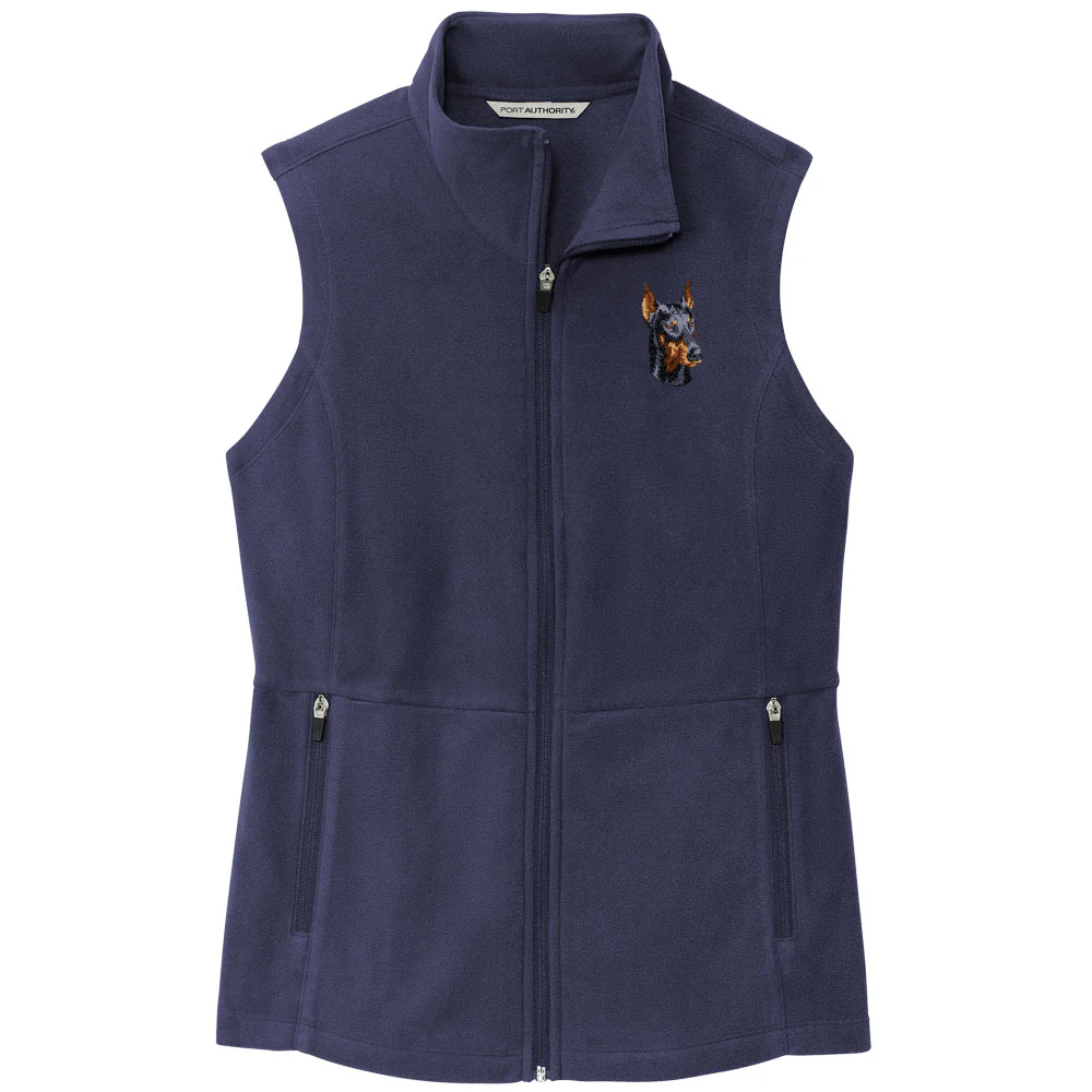 Doberman Pinscher Embroidered Women's Fleece Vest