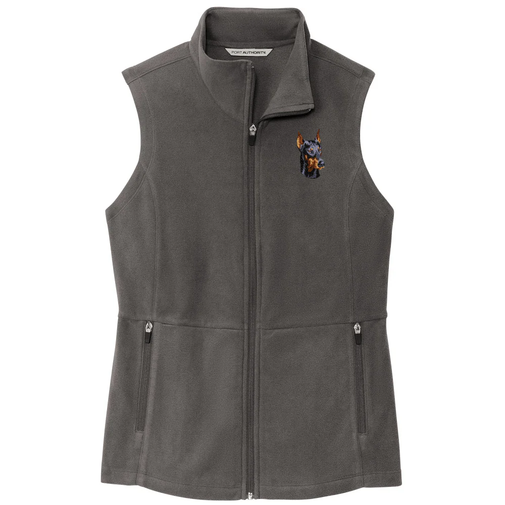Doberman Pinscher Embroidered Women's Fleece Vest - Image 2