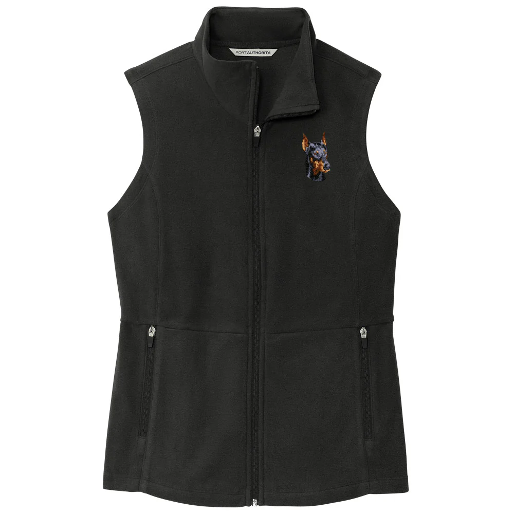 Doberman Pinscher Embroidered Women's Fleece Vest - Image 3