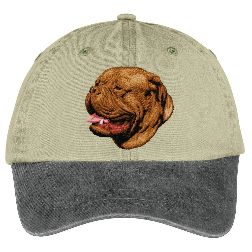 Dogue de Bordeaux Embroidered Two Tone Baseball Cap