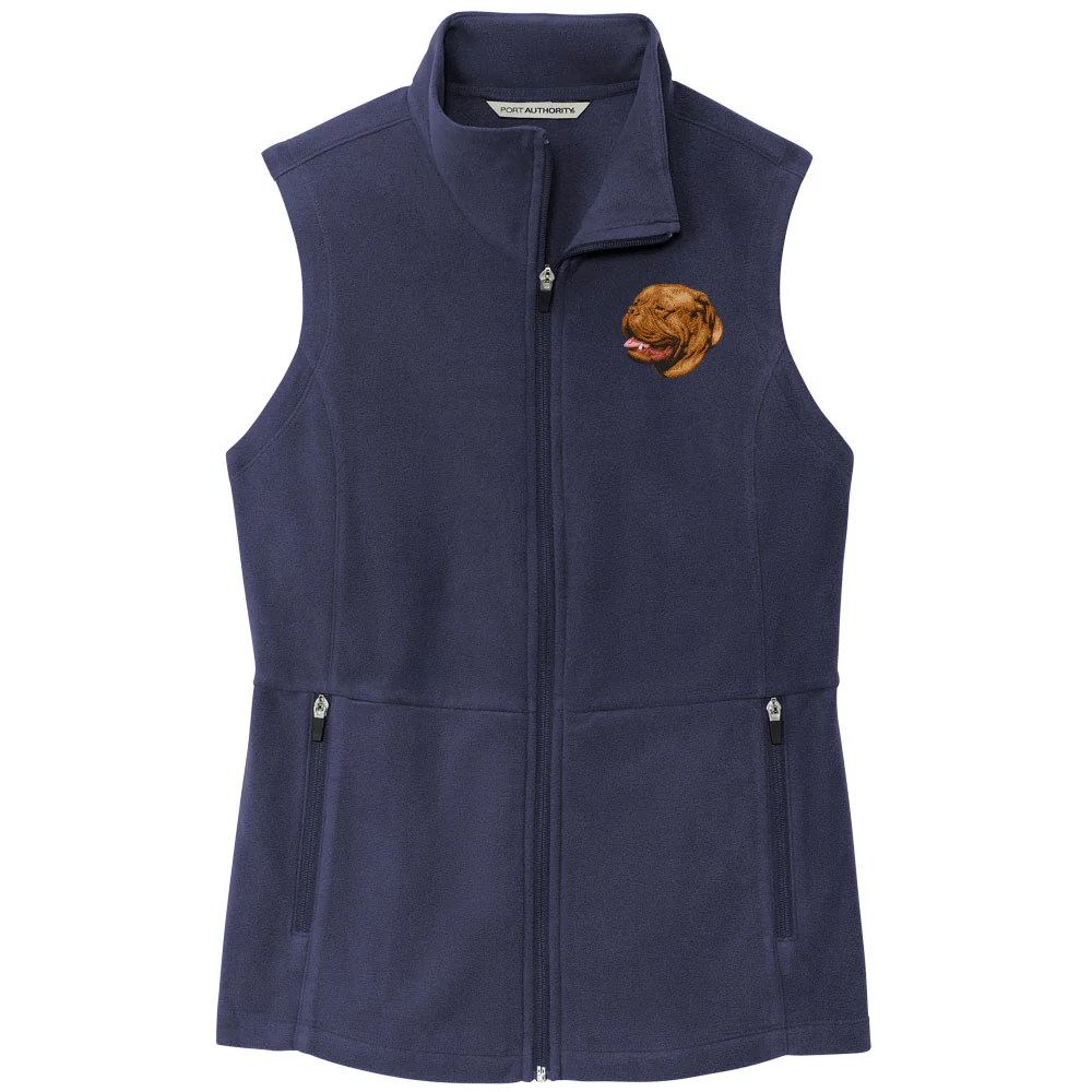 Dogue de Bordeaux Embroidered Women's Fleece Vest
