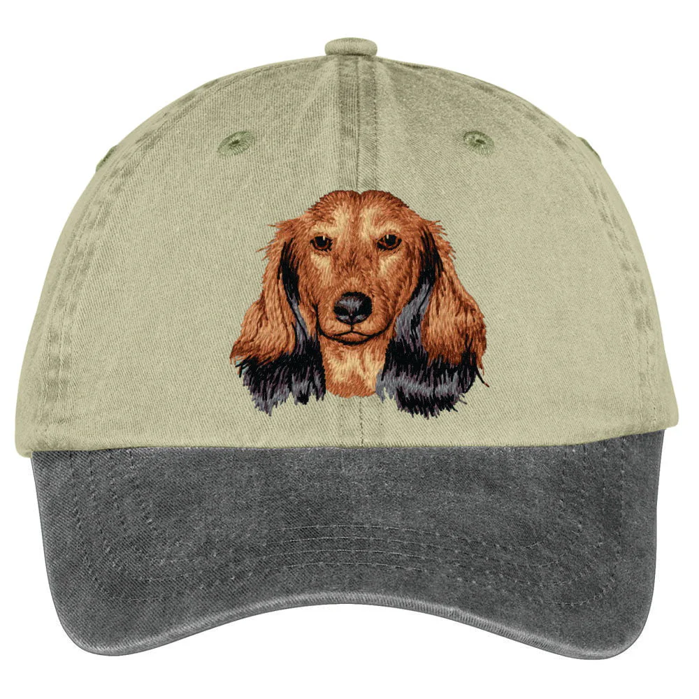 Dachshund  Embroidered Two Tone Baseball Cap