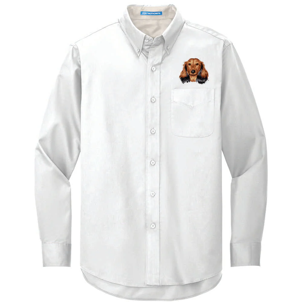 Dachshund Embroidered Long Sleeve Button Up Shirt - Image 2