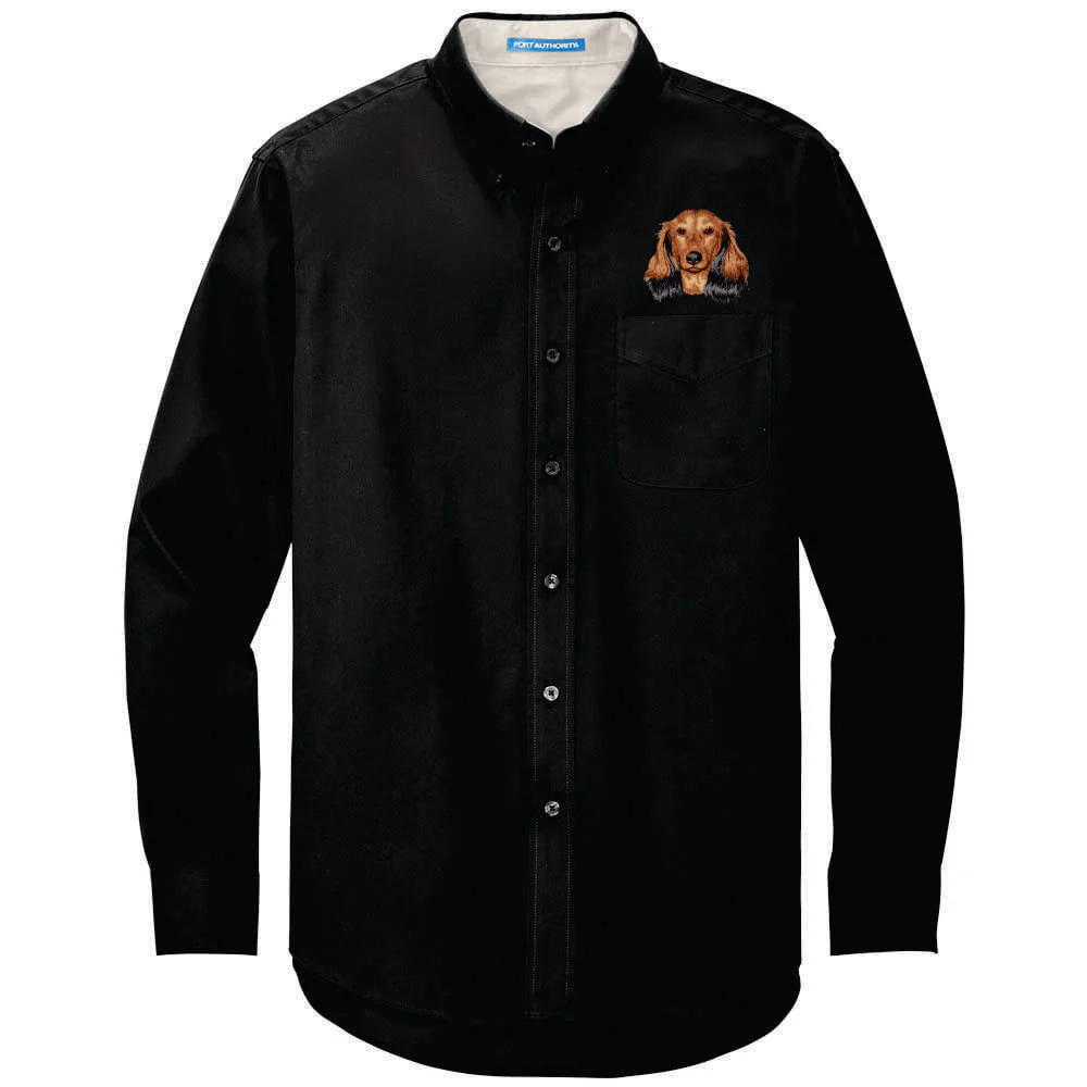 Dachshund Embroidered Long Sleeve Button Up Shirt - Image 3