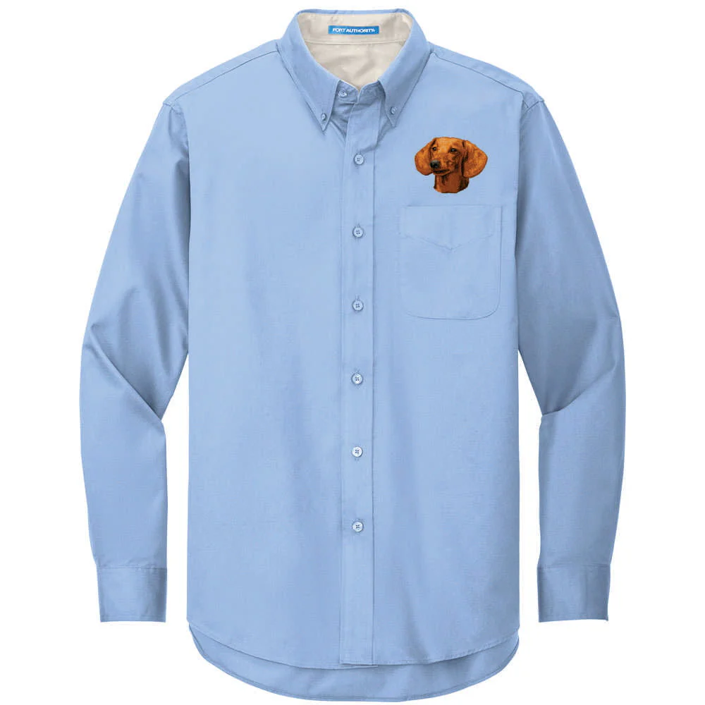 Dachshund Embroidered Long Sleeve Button Up Shirt - Image 5