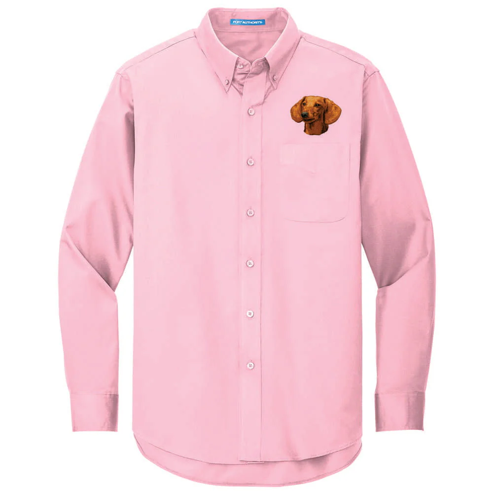 Dachshund Embroidered Long Sleeve Button Up Shirt - Image 8