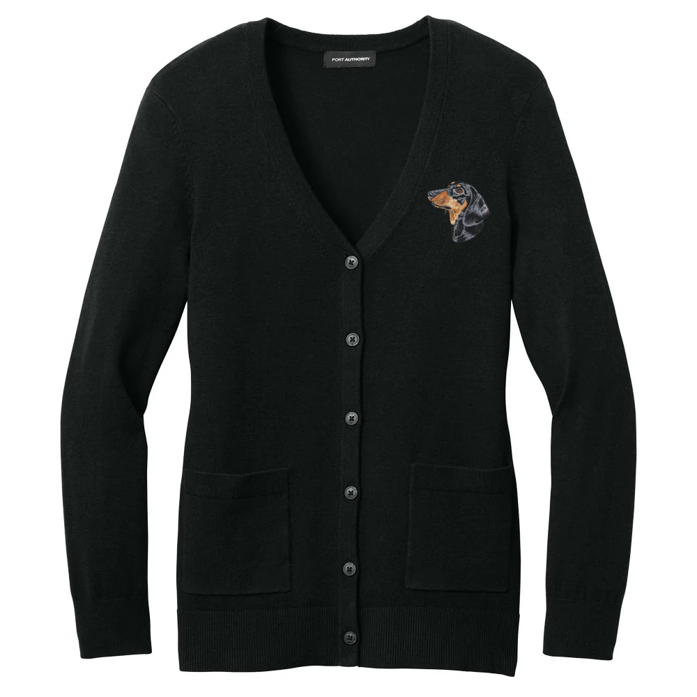 Dachshund Embroidered Button-Up Cardigan Sweater - Image 6